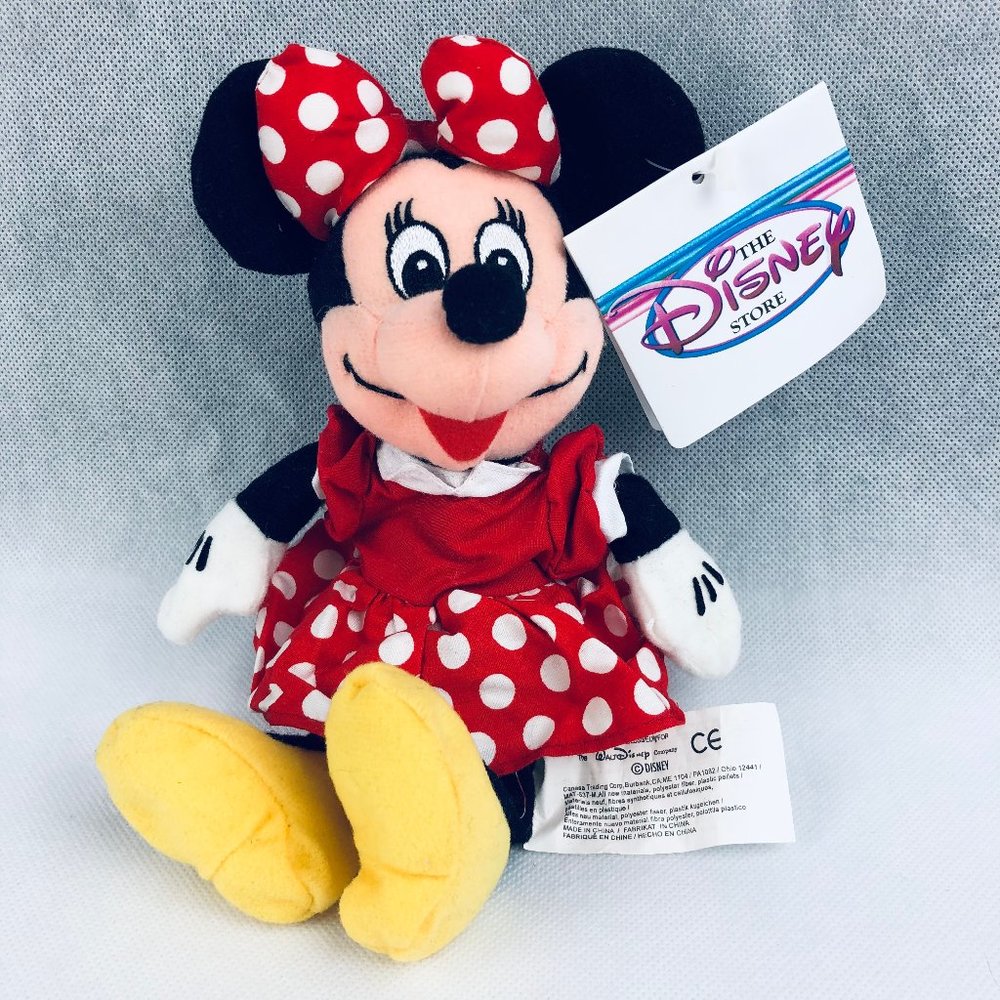 The Disney Store Mini Bean Bag Minnie Plush 9-inches Tall